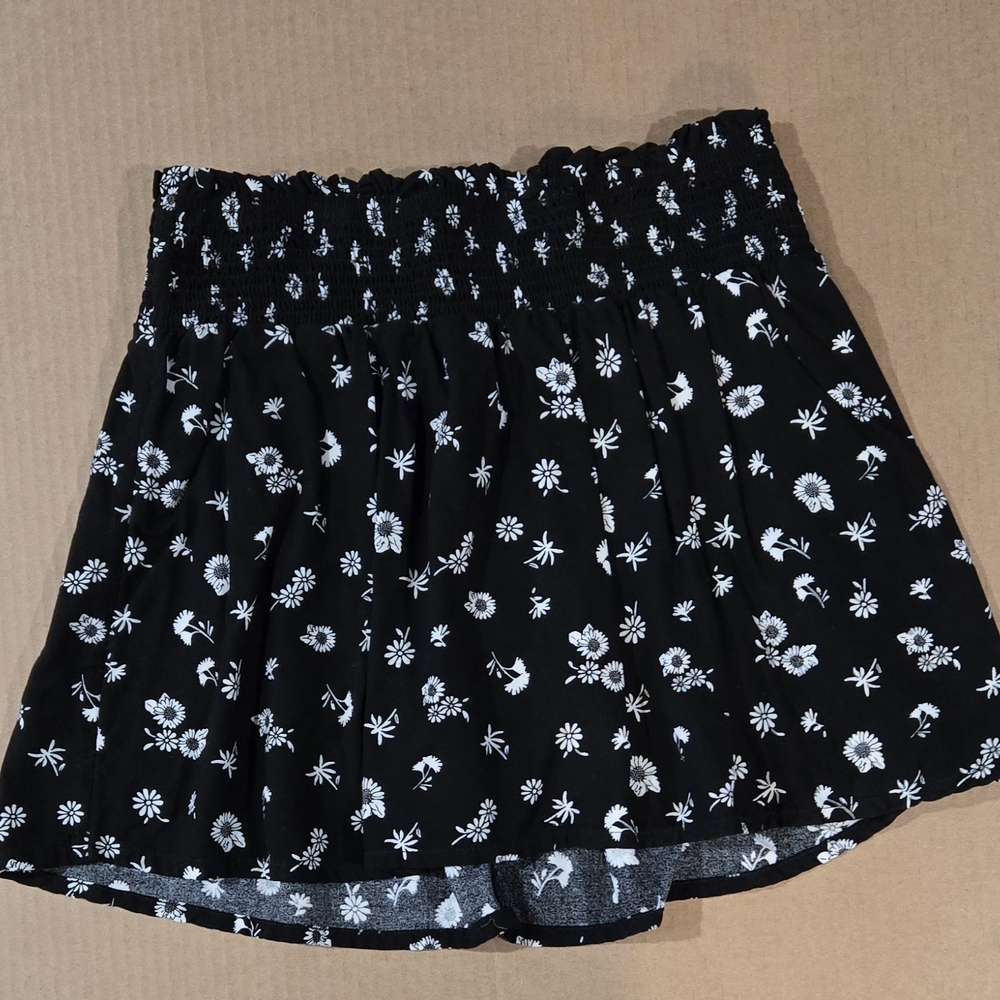 Floral Black Skirt